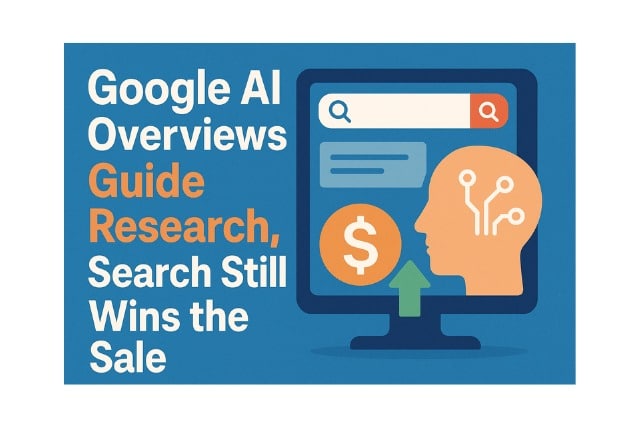 Google AI Overviews Guide Research, Search Still Wins the Sale