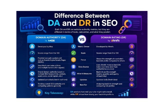 Difference Between DA and DR in SEO